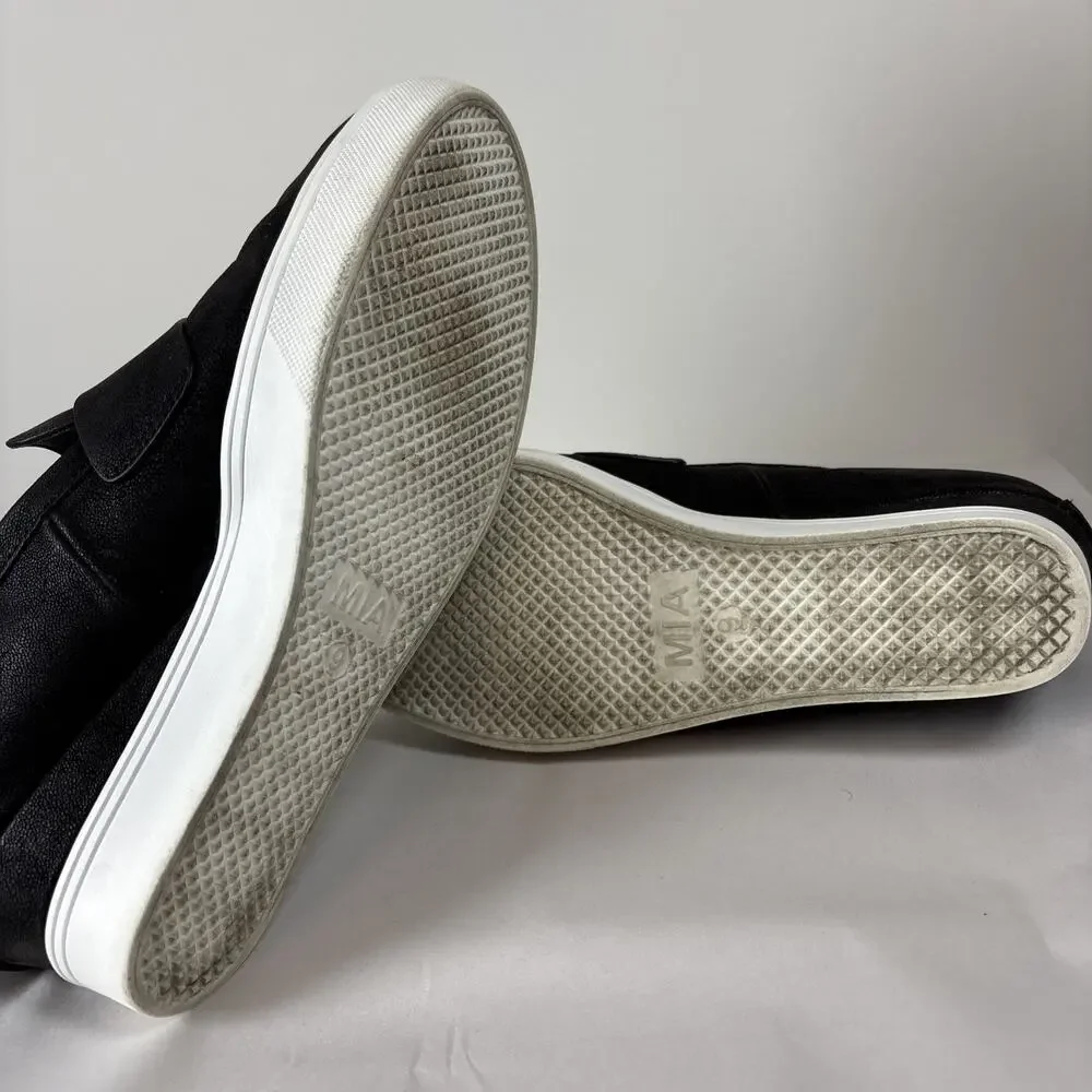 MIA Black Platform Wedge Loafers Comfort Minimalist Elevated Basic Sneakers 9W